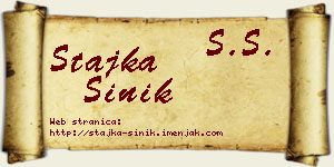 Stajka Šinik vizit kartica